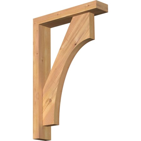 Ekena Millwork Westlake Block Smooth Bracket w/ Offset Brace, Western Red Cedar, 3 1/2"W x 16"D x 24"H BKT0402X16X24WTL05SWR